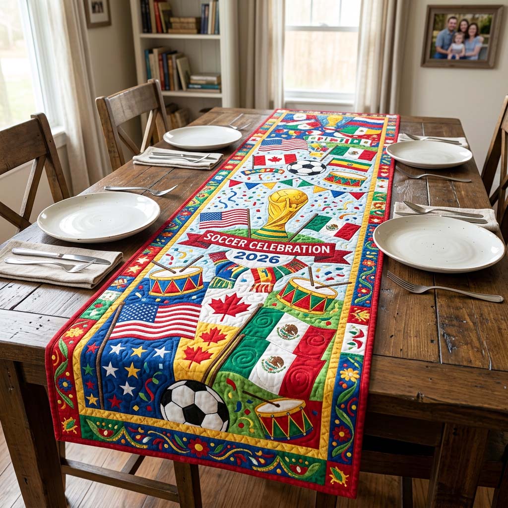 Soccer Fiesta Quilted Table Runner GFTOQM4532