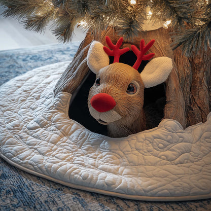 Snowy Rudolph Quilted Tree Skirt GFTOQM456