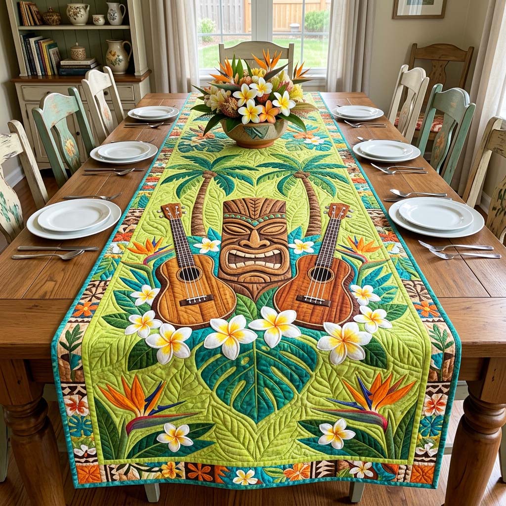 Tiki Melody Quilted Table Runner GFTOQM4573