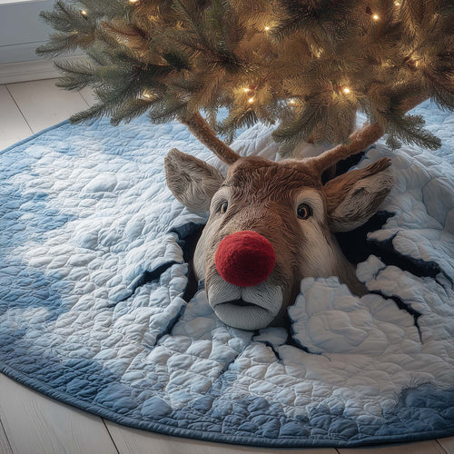 Ice Reindeer Quilted Tree Skirt GFTOQM457
