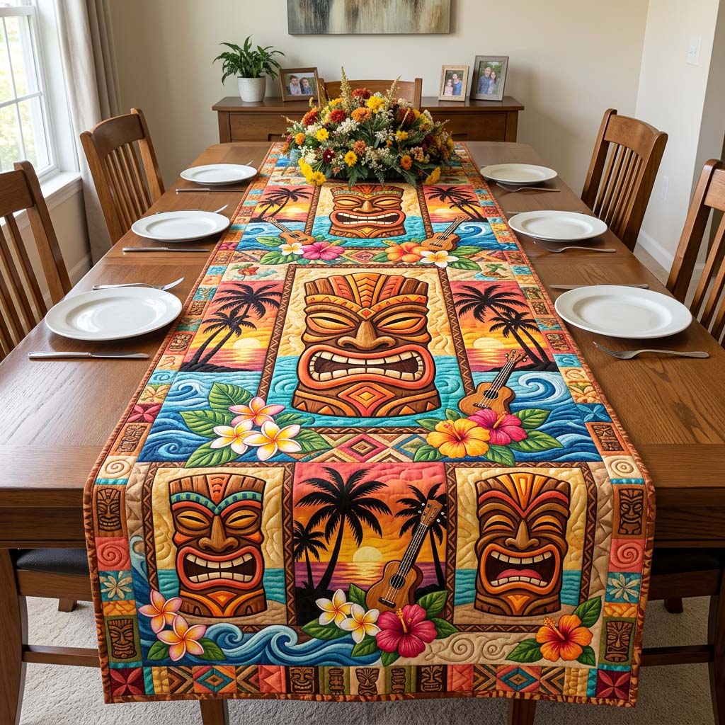 Sunset Tiki Quilted Table Runner GFTOQM4580
