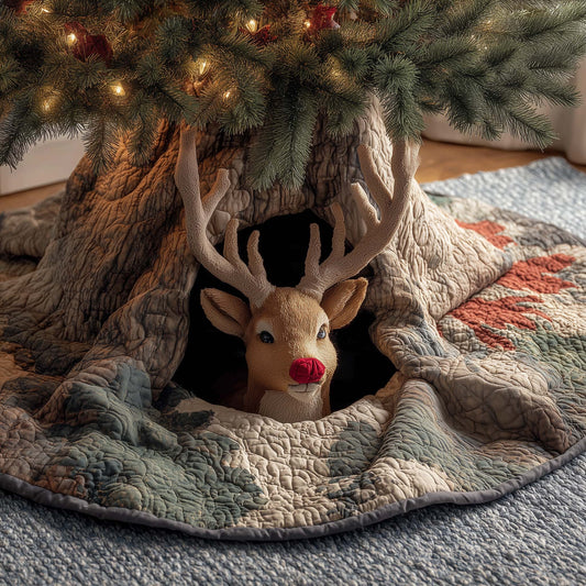 Hollow Reindeer Quilted Tree Skirt GFTOQM458