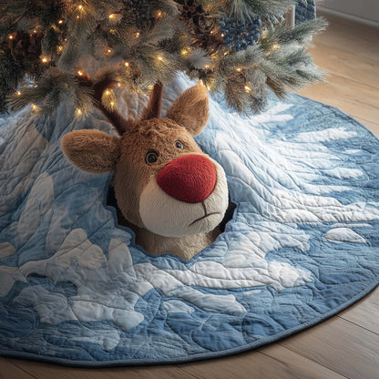 Snowy Rudolph Quilted Tree Skirt GFTOQM459