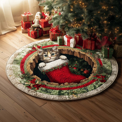 Cat Quilted Round Mat GFTOQM45