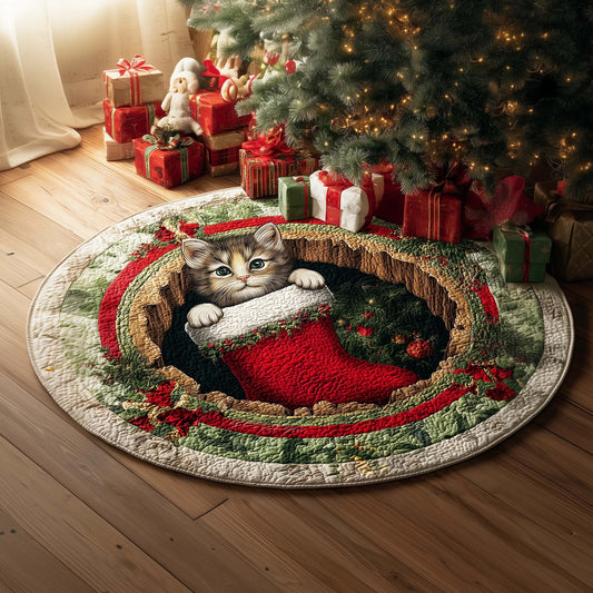 Cat Quilted Round Mat GFTOQM45