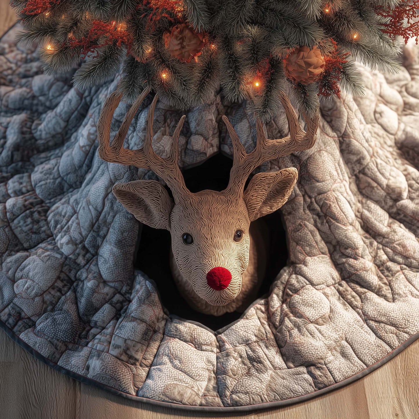 Tree-trunk Rudolph Quilted Tree Skirt GFTOQM463