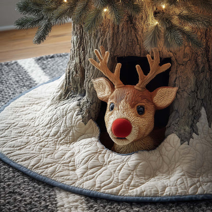 Textured Rudolph Quilted Tree Skirt GFTOQM464