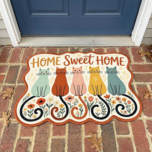 Home Sweet Cats Custom Shape Doormat GFTOQM4656
