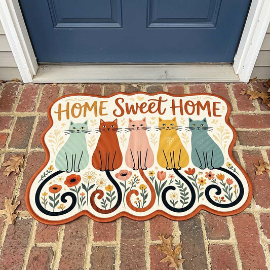 Home Sweet Cats Custom Shape Doormat GFTOQM4656