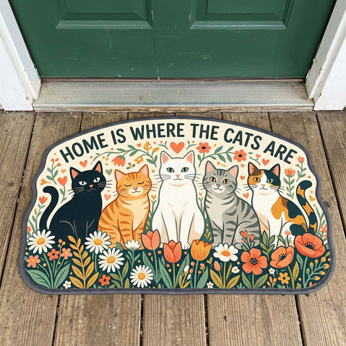 Home Is Cat Haven Custom Shape Doormat GFTOQM4661