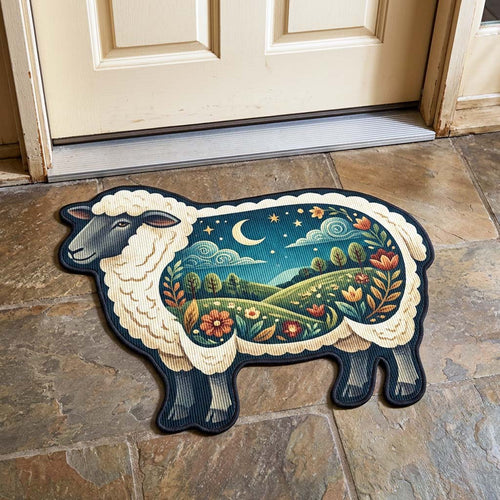 Night Meadow Sheep Custom Shape Doormat GFTOQM4662