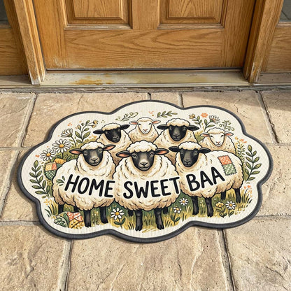 Home Sweet Baa Custom Shape Doormat GFTOQM4664