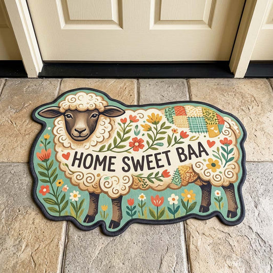 Home Sweet Baa Custom Shape Doormat GFTOQM4668