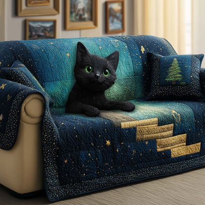 Galaxy Cat Quilted Sofa Cover GFTOQM471