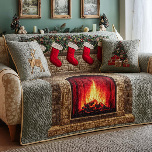 Stocking Hearth Quilted Sofa Cover GFTOQM473