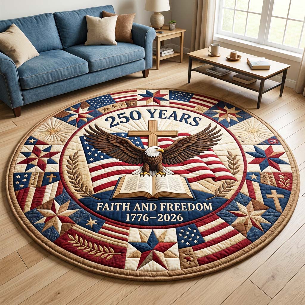 Faith Eagle Quilted Round Mat GFTOQM4761