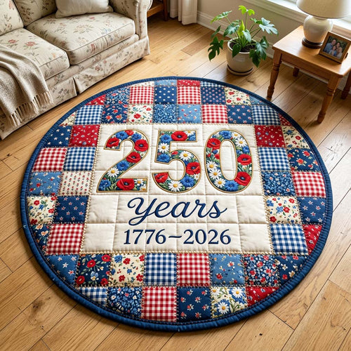 Floral Patch Quilted Round Mat GFTOQM4765