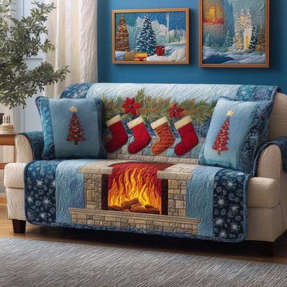 Festive Hearth Quilted Sofa Cover GFTOQM476