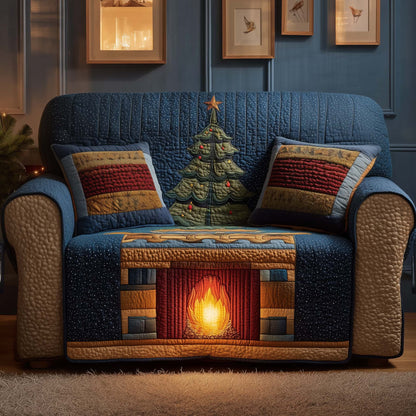 Cozy Fireplace Quilted Sofa Cover GFTOQM477