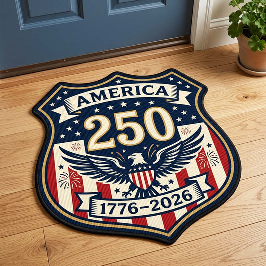 America Badge Custom Shape Doormat GFTOQM4781