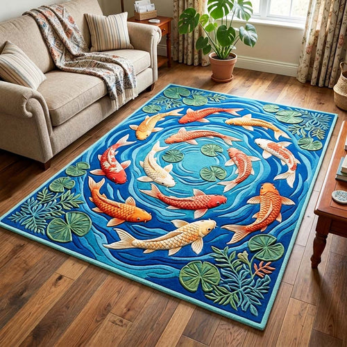 Koi Whirlpool Area Rug GFTOQM4796