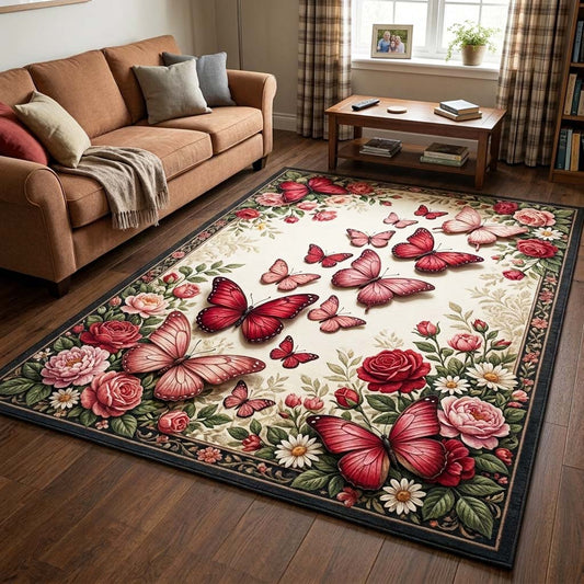 Rose Flutter Area Rug GFTOQM4807