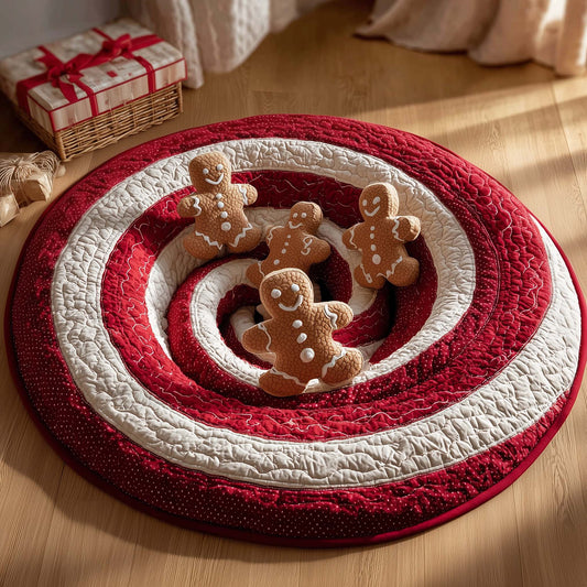 Peppermint Spiral Quilted Round Mat GFTOQM480