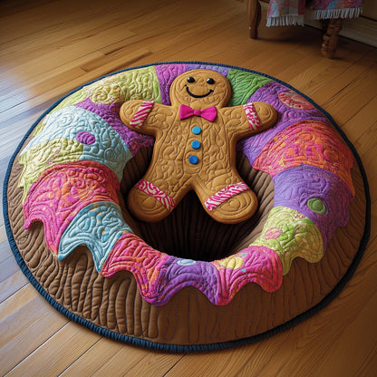 Gingerbread Fort Quilted Round Mat GFTOQM481