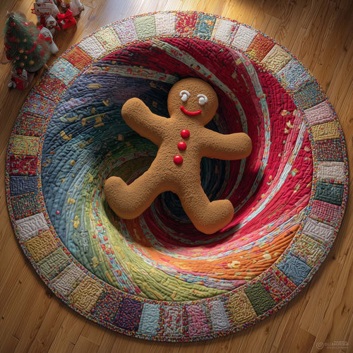 Patchwork Swirl Quilted Round Mat GFTOQM482