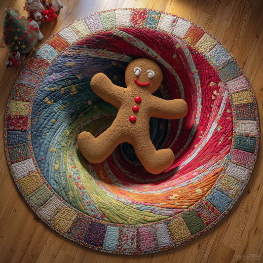 Patchwork Swirl Quilted Round Mat GFTOQM482