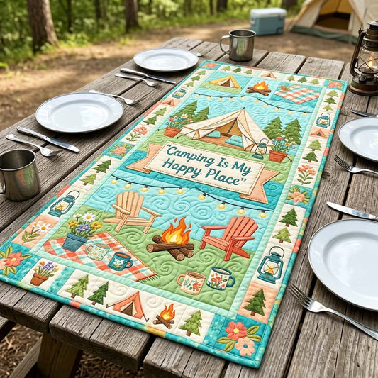 Happy Campsite Quilted Table Runner GFTOQM4833