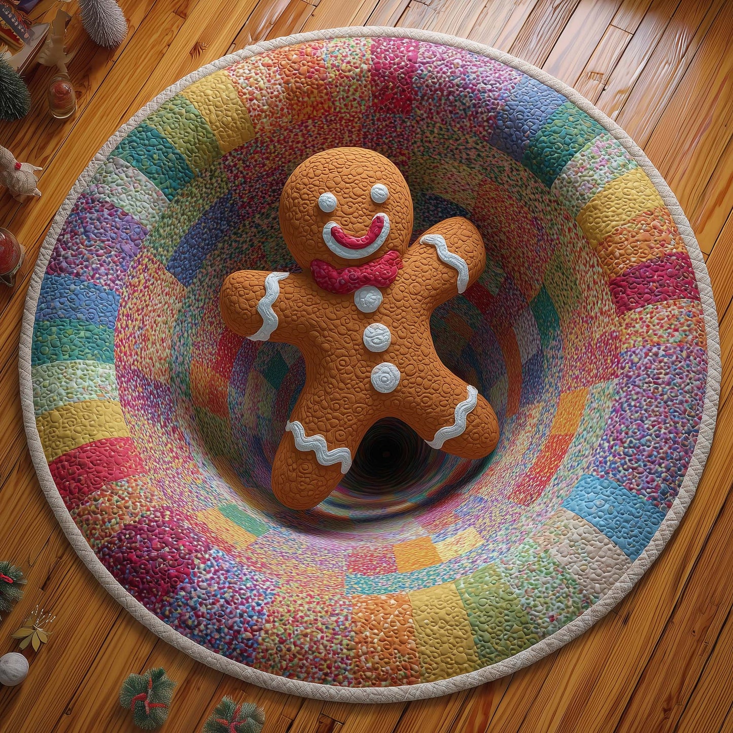 Pixel Swirl Quilted Round Mat GFTOQM483