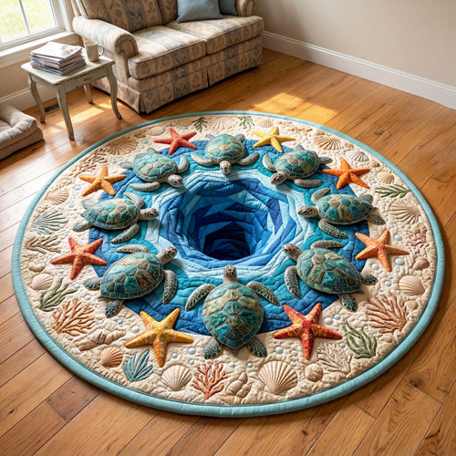 Turtle Whirlpool Quilted Round Mat GFTOQM4841