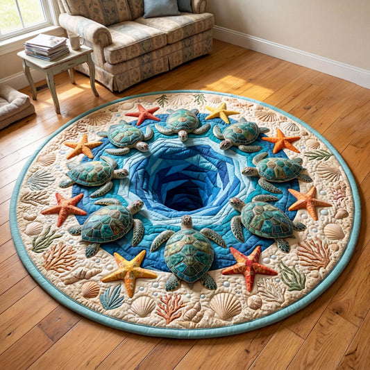 Turtle Whirlpool Quilted Round Mat GFTOQM4841