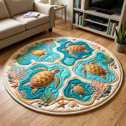 Golden Reef Quilted Round Mat GFTOQM4843