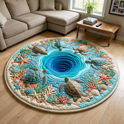 Coastal Currents Quilted Round Mat GFTOQM4845