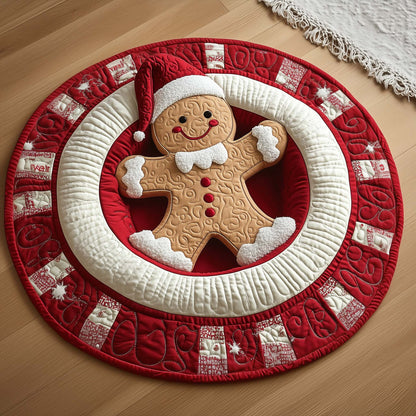 Santa Gingerbread Quilted Round Mat GFTOQM484