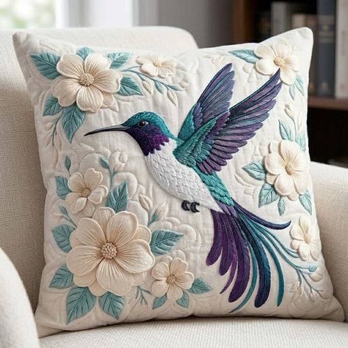 Winter Hummingbird Quilted Pillow Case GFTOQM4868