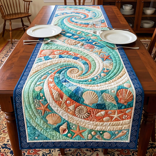 Spiral Current Quilted Table Runner GFTOQM4901