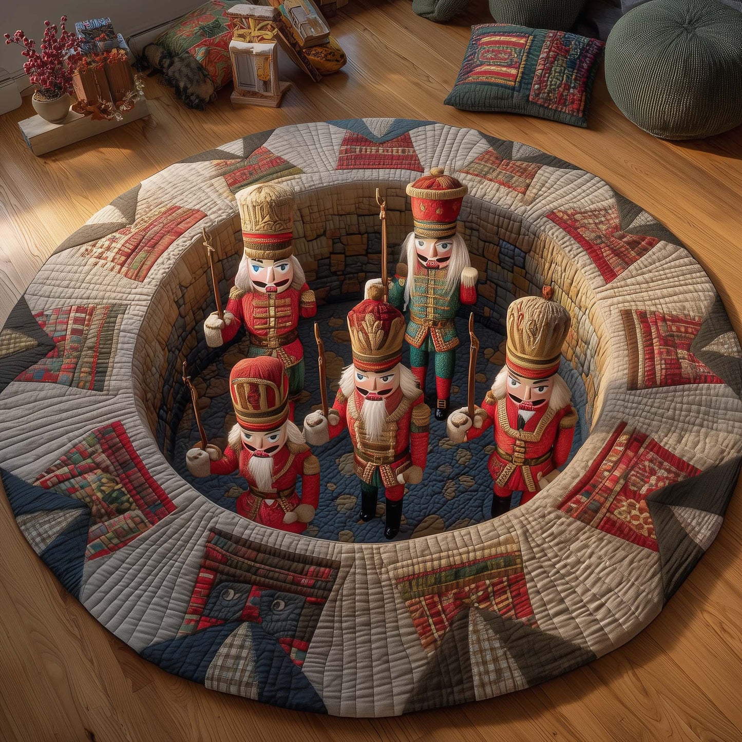 Nutcracker Pit Quilted Round Mat GFTOQM492