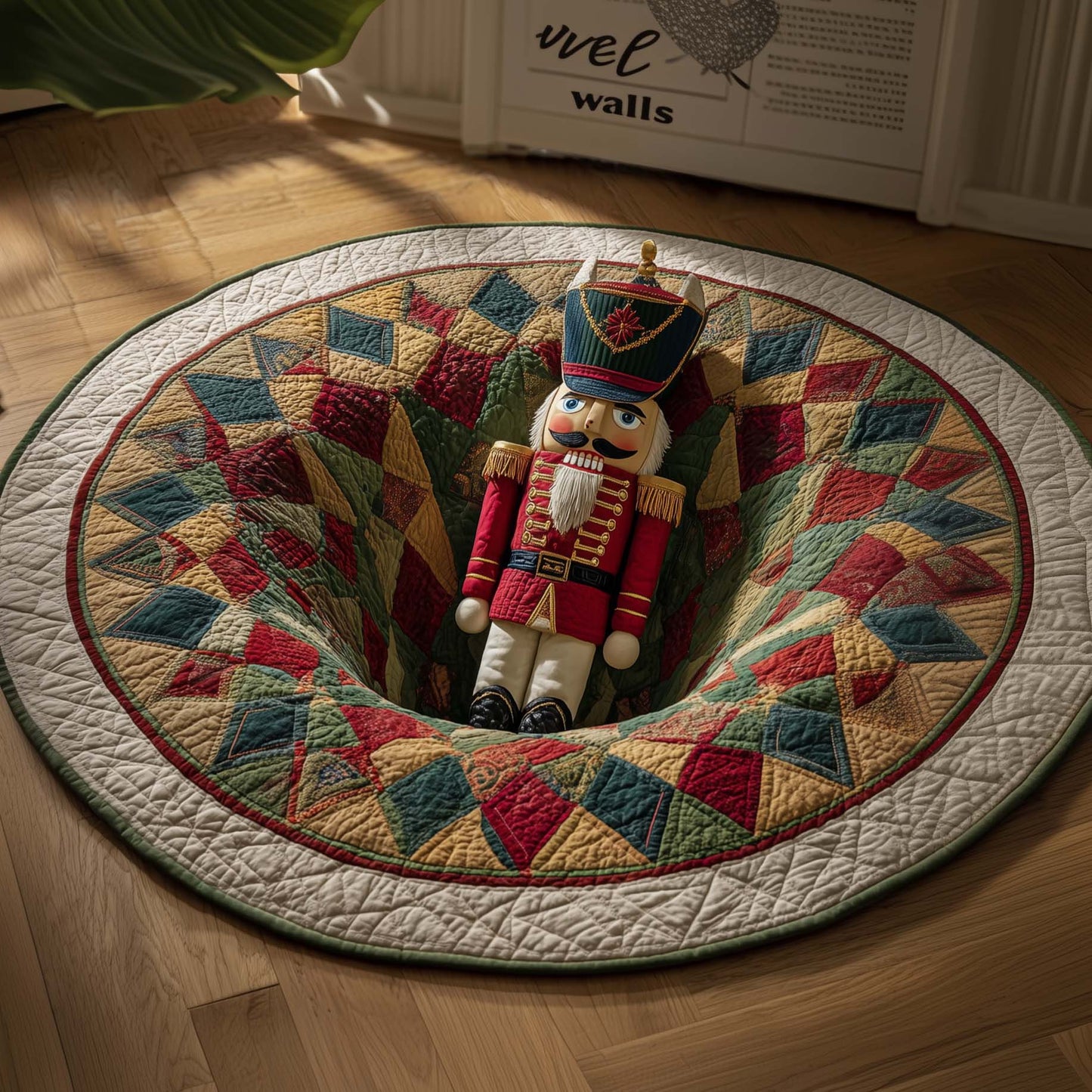 Quilted Nutcracker Quilted Round Mat GFTOQM493