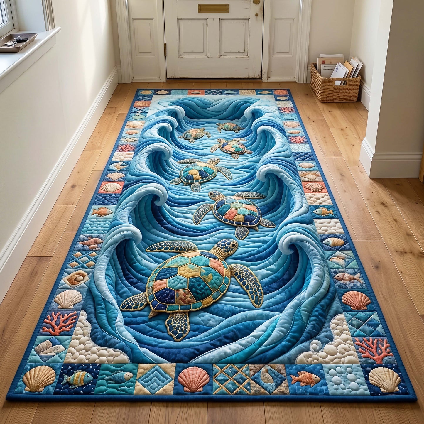 Ocean Swirl Runner Rug GFTOQM4948