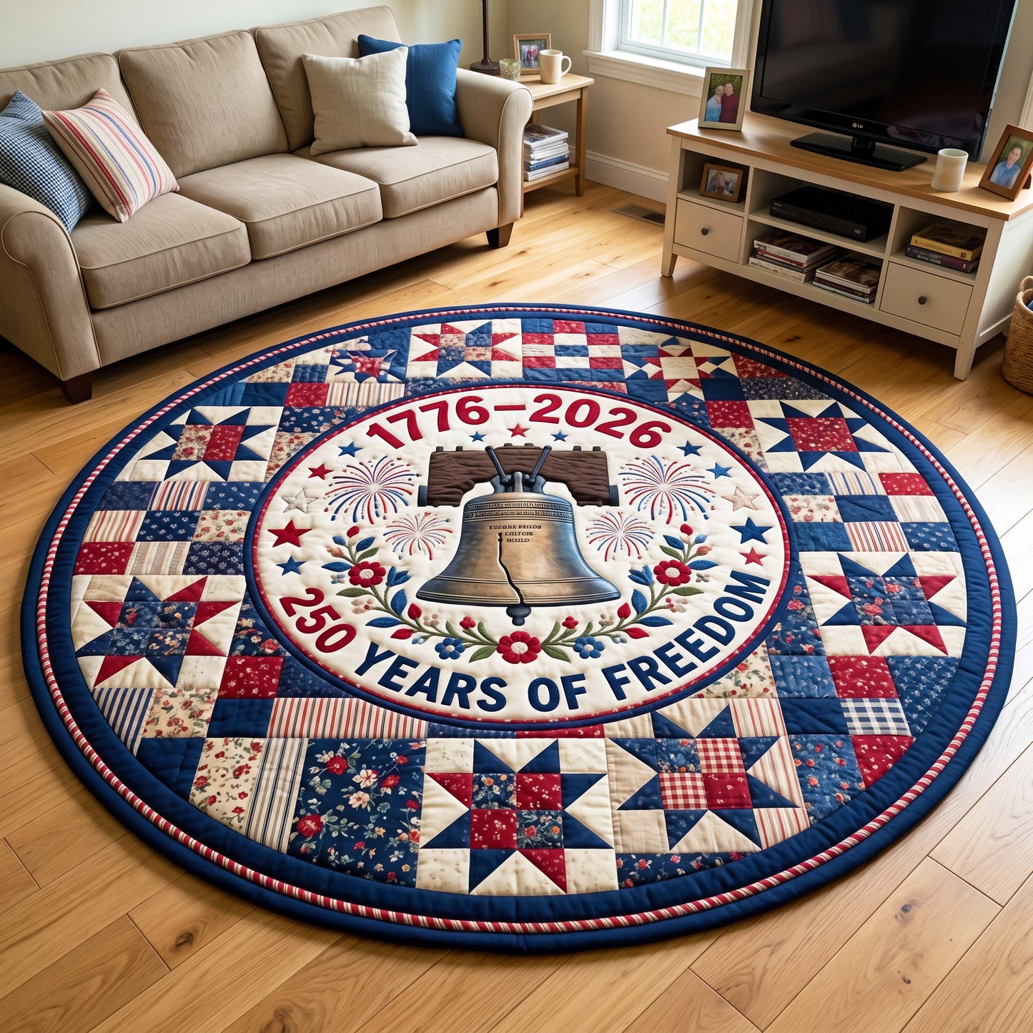 Liberty Bell Quilted Round Mat GFTOQM4956