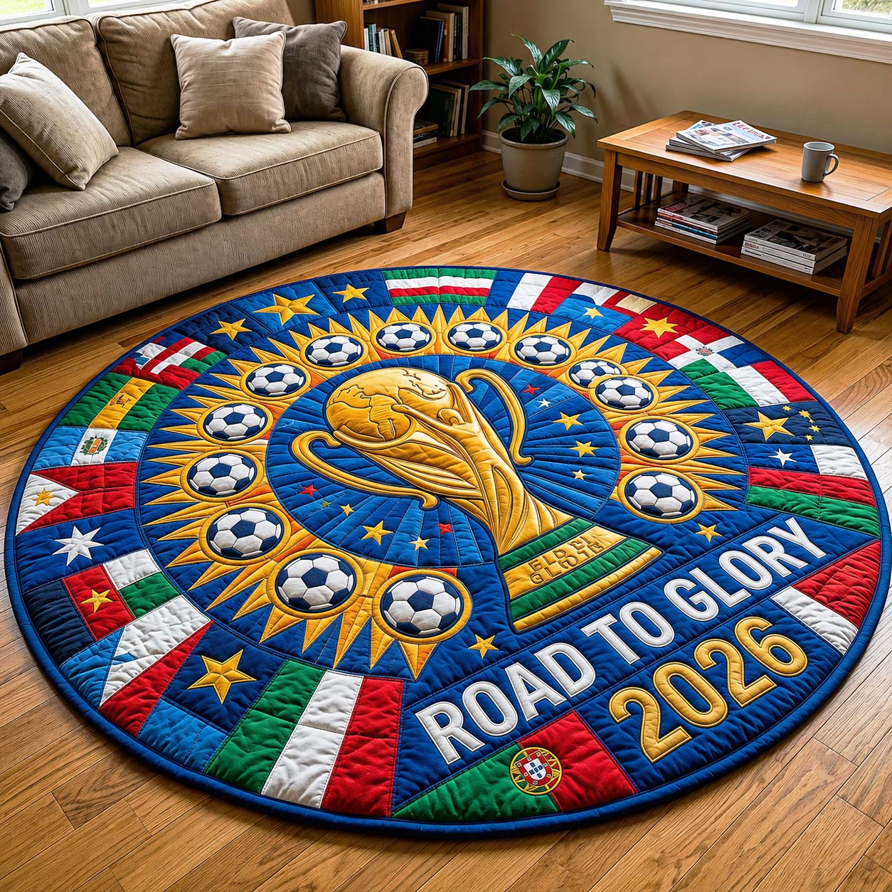 Golden Journey Quilted Round Mat GFTOQM4970