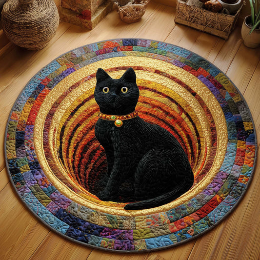 Vortex Cat Quilted Round Mat GFTOQM499