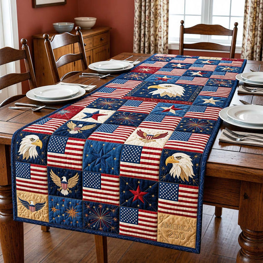 American Flag Quilted Table Runner GFTOQM5013