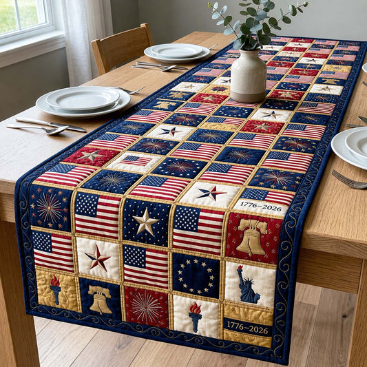 American Flag Quilted Table Runner GFTOQM5014