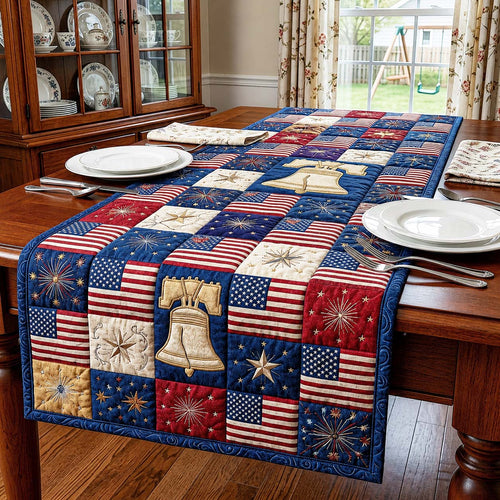 American Flag Quilted Table Runner GFTOQM5015