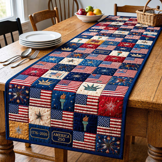 American Flag Quilted Table Runner GFTOQM5016