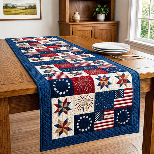 American Flag Quilted Table Runner GFTOQM5017